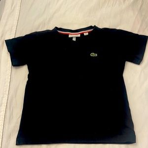 Boys Lacoste size 4 soft black cotton tee.